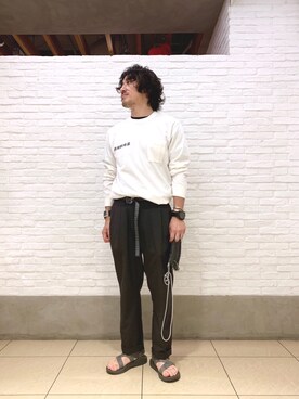 「MANASTASH（マナスタッシュ）のアイテム（スラックス）」を使った、A.高橋さん（メンズ・170cm）の夏コーディネート