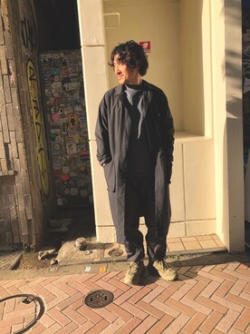 「MANASTASH（マナスタッシュ）のアイテム（ステンカラーコート）」を使った、A.高橋さん（メンズ・171cm）の秋コーディネート