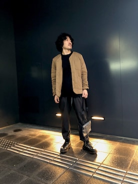 「MANASTASH（マナスタッシュ）のアイテム（スラックス）」を使った、A.高橋さん（メンズ・171cm）の秋コーディネート