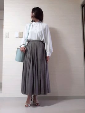 「STYLE DELI（スタイルデリ）のアイテム（スカート）」を使った、tomonsさん（レディース・155cm）の春コーディネート