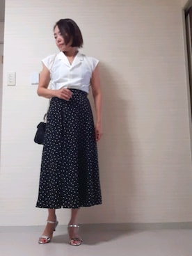 「STYLE DELI（スタイルデリ）のアイテム（スカート）」を使った、tomonsさん（レディース・155cm）の夏コーディネート