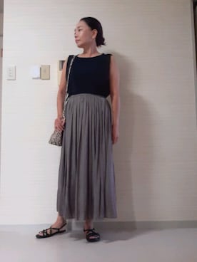 「STYLE DELI（スタイルデリ）のアイテム（スカート）」を使った、tomonsさん（レディース・155cm）の夏コーディネート