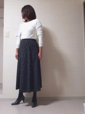「STYLE DELI（スタイルデリ）のアイテム（スカート）」を使った、tomonsさん（レディース・155cm）の秋コーディネート