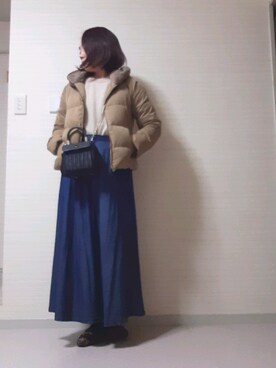 「Perle Peche（ペルルペッシュ）のアイテム」を使った、tomonsさん（レディース・155cm）の冬コーディネート