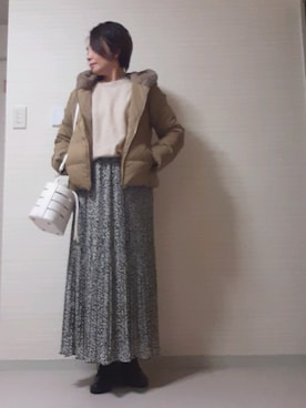 「クルーネックニット」｜tomonsさん（レディース・155cm）の冬コーディネート