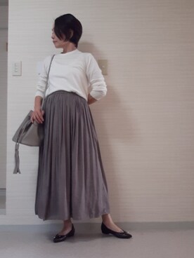 「STYLE DELI（スタイルデリ）のアイテム（スカート）」を使った、tomonsさん（レディース・155cm）の春コーディネート