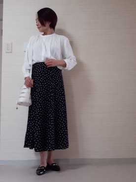 「STYLE DELI（スタイルデリ）のアイテム（スカート）」を使った、tomonsさん（レディース・155cm）の春コーディネート