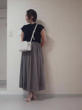 「STYLE DELI（スタイルデリ）のアイテム（スカート）」を使った、tomonsさん（レディース・155cm）の夏コーディネート