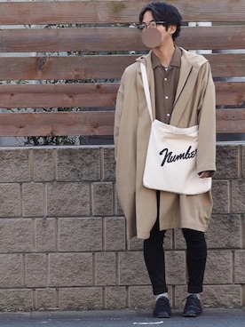 「my beautiful landlet（マイビューティフルランドレット）のアイテム（その他アウター）」を使った、エジソンさん（メンズ・172cm）の冬コーディネート