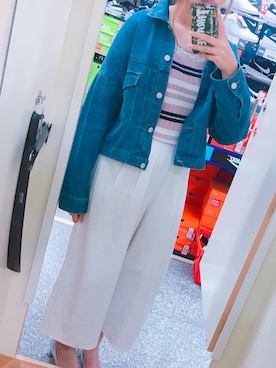 「GRL（グレイル）のアイテム（デニムジャケット）」を使った、하서윤さん（レディース・164cm）の春コーディネート