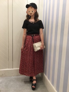 「Heather（ヘザー）のアイテム（サンダル、ブラック系）」を使った、하서윤さん（レディース・164cm）の春コーディネート