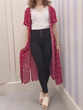 「Heather（ヘザー）のアイテム（その他パンツ、ブラック系）」を使った、하서윤さん（レディース・164cm）の春コーディネート