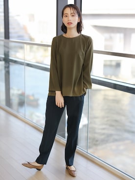 「きれいめコーディネート」｜カシヤマさん（レディース・163cm）の春コーディネート