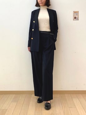 「KASHIYAMA（カシヤマ）のアイテム」を使った、カシヤマさん（レディース・163cm）の春コーディネート