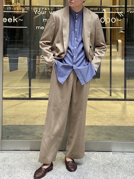 「アイテム（テーラードジャケット）」を使った、カシヤマさん（メンズ・188cm）の春コーディネート