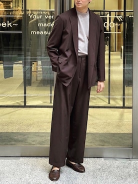 「アイテム（テーラードジャケット）」を使った、カシヤマさん（メンズ・188cm）の春コーディネート