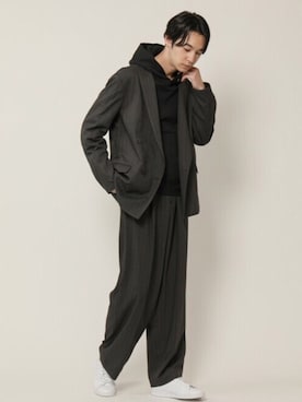 「アイテム（テーラードジャケット）」を使った、カシヤマさん（メンズ・185cm）の春コーディネート