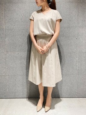 「KASHIYAMA（カシヤマ）のアイテム」を使った、カシヤマさん（レディース・161cm）の春コーディネート