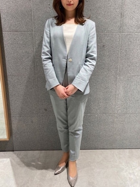 「KASHIYAMA（カシヤマ）のアイテム」を使った、カシヤマさん（レディース・158cm）の春コーディネート