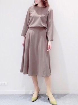 「KASHIYAMA（カシヤマ）のアイテム」を使った、カシヤマさん（レディース・164cm）の春コーディネート