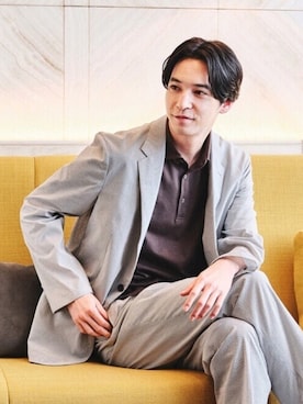 「アイテム（テーラードジャケット）」を使った、カシヤマさん（メンズ・185cm）の夏コーディネート