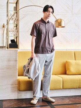 「アイテム（テーラードジャケット）」を使った、カシヤマさん（メンズ・185cm）の夏コーディネート