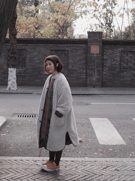 「MidiUmi（ミディウミ）のアイテム（その他アウター）」を使った、TAKIさん（レディース・152cm）の冬コーディネート