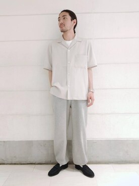 「MONKEY TIME（モンキータイム）のアイテム（スウェットパンツ）」を使った、野村　浩平さん（メンズ・174cm）の春コーディネート
