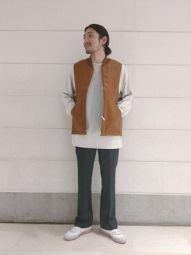 「DISCUS（ディスカス）のアイテム」を使った、野村　浩平さん（メンズ・174cm）の秋コーディネート