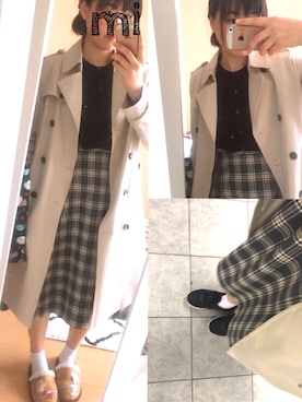「NATURAL BEAUTY BASIC（ナチュラルビューティーベーシック）のアイテム（トレンチコート）」を使った、MIMIMさん（レディース・162cm）の春コーディネート