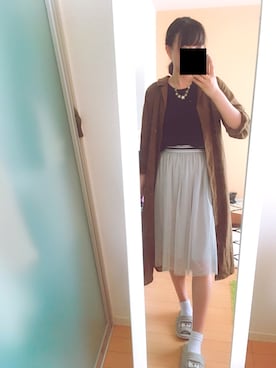 「秋のカフェオレコーデ」｜「アイテム（シャツワンピース）」を使った、MIMIMさん（レディース・162cm）の秋コーディネート
