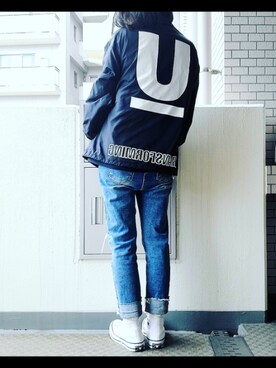 「UNDERCOVER（アンダーカバー）のアイテム（その他アウター）」を使った、s.hさん（レディース・163cm）の春コーディネート