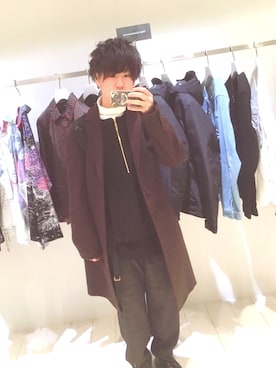 「FACTOTUM（ファクトタム）のアイテム（チェスターコート）」を使った、shinさん（メンズ・164cm）の冬コーディネート