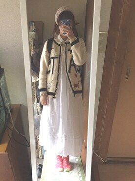 「ファー」｜「アイテム（シャツワンピース）」を使った、なはるかさん（レディース・167cm）の秋コーディネート