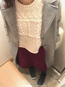 「Mila Owen」｜「アイテム（チェスターコート）」を使った、eriさん（レディース・160cm）の冬コーディネート