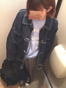「URBAN RESEARCH（アーバンリサーチ）のカレッジプリントウラゲプルオーバー∴（スウェット、ブルー系）」を使った、eriさん（レディース・160cm）の春コーディネート