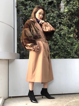 「MURUA（ムルーア）の切替ミドルブーツ（ブーツ）」を使った、関本香里さん（レディース・160cm）の夏コーディネート