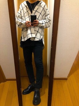 「neos（ネオス）のアイテム（スウェット）」を使った、SUKEさん（メンズ・178cm）の冬コーディネート
