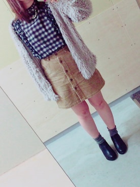 「AS as know as（エーエス アズノウアズ）のアイテム（その他アウター）」を使った、ぽころんさん（レディース・156cm）の秋コーディネート