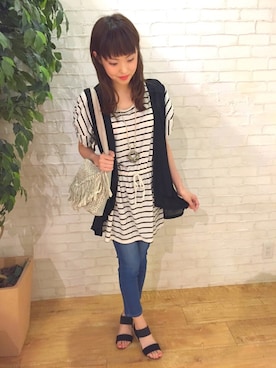 「ジレ」｜「アイテム（アンサンブル）」を使った、mioさん（レディース・156cm）の夏コーディネート