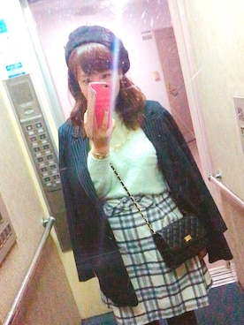 「アイテム（イヤリング）」を使った、つぼやん☺︎さん（レディース・156cm・20代）の秋コーディネート
