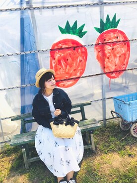 「rps（アールピーエス）のアイテム（デニムジャケット）」を使った、つぼやん☺︎さん（レディース・156cm）の春コーディネート