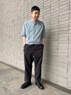 「アイテム（モカシン/デッキシューズ）」を使った、山本 貴洋さん（メンズ・169cm）の春コーディネート