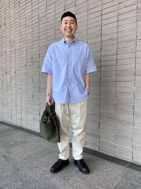 「KLEMAN（クレマン）の＜KLEMAN＞ PADRE/シューズ（モカシン/デッキシューズ）」を使った、山本 貴洋さん（メンズ・169cm）の夏コーディネート