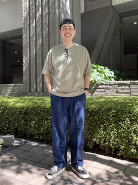 「RECOMMEND  ITEM STYLING」｜「アイテム（スラックス）」を使った、山本 貴洋さん（メンズ・169cm）の夏コーディネート