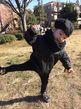 「スヌード」｜「アイテム（MA-1）」を使った、waoさん（キッズ・90cm）の冬コーディネート