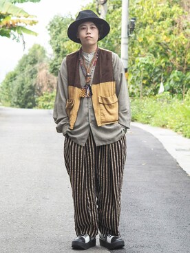 「多層次穿搭」｜季冠廷さん（メンズ・165cm）の秋コーディネート