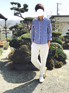 「ROYAL ELASTICS（ロイヤルエラスティクス）のアイテム（シューズ）」を使った、HIROMASAさん（メンズ・186cm）の春コーディネート