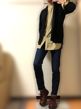 「HVC（エイチブイシー）のアイテム（トップス）」を使った、HIROMASAさん（メンズ・186cm）の夏コーディネート