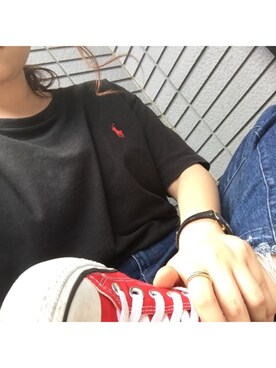 「red」｜「アイテム（アナログ腕時計）」を使った、＊rina＊さん（レディース・151cm）の夏コーディネート